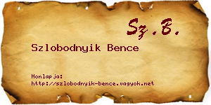 Szlobodnyik Bence névjegykártya